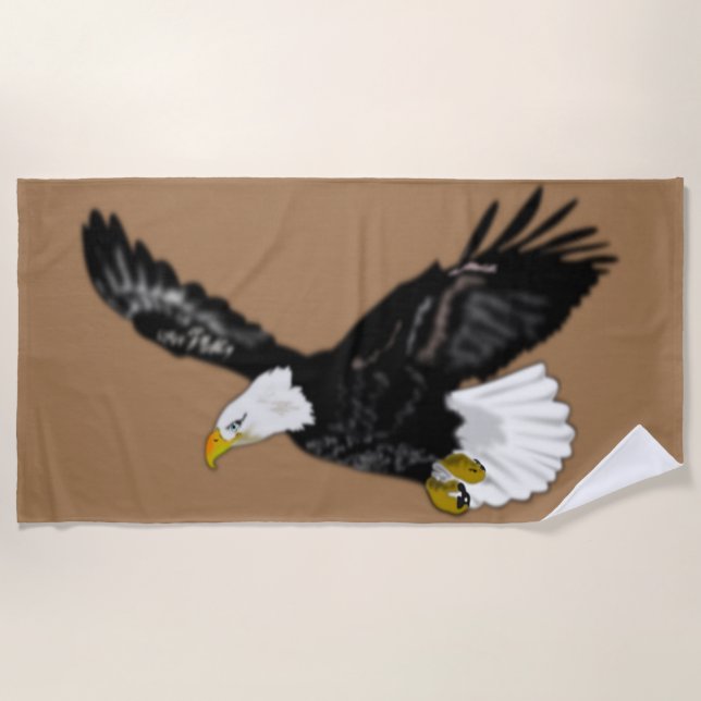 Serviette de plage Eagle Flying - Votre couleur (Devant)