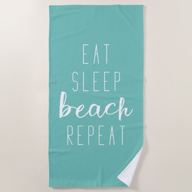 Serviette De Plage Eat Sleep Beach Repeat (Devant)