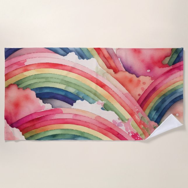 Serviette De Plage eau arc-en-ciel (Devant)
