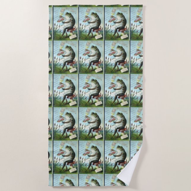 Serviette De Plage Eau de Cologne Hoyt Frog pour hommes (Devant)