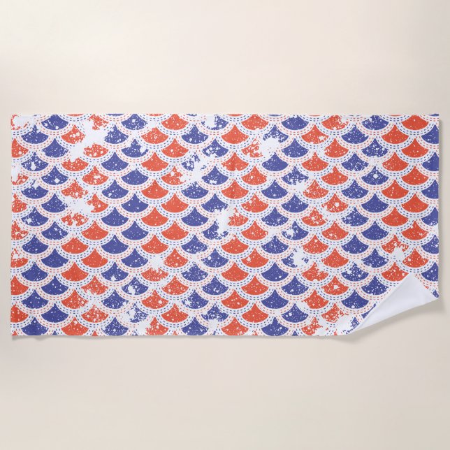 Serviette De Plage Écaille de poisson Côtière Américaine (Devant)