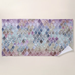 Serviette De Plage Échelle de Parties scintillant de sirène d'été #13