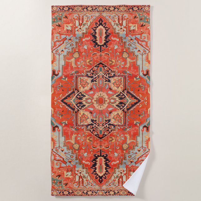 Serviette De Plage Echos intemporels : Patrimoine Boho Oriental Maroc (Devant)