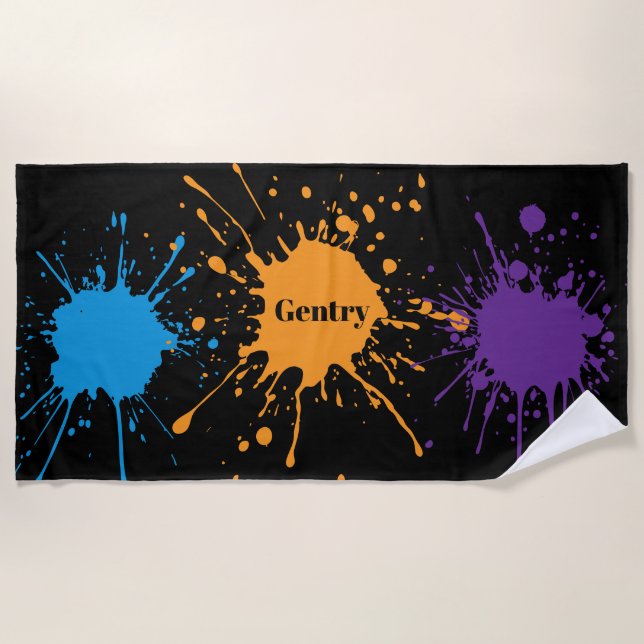 Serviette De Plage Éclaboussure de couleur (Devant)