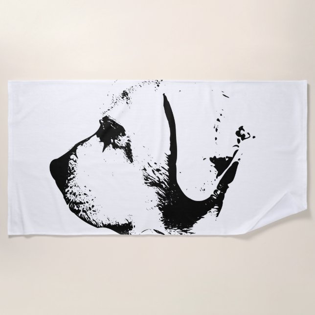 Serviette De Plage Éclaboussures et Sourires, Style Audacieux (Devant)