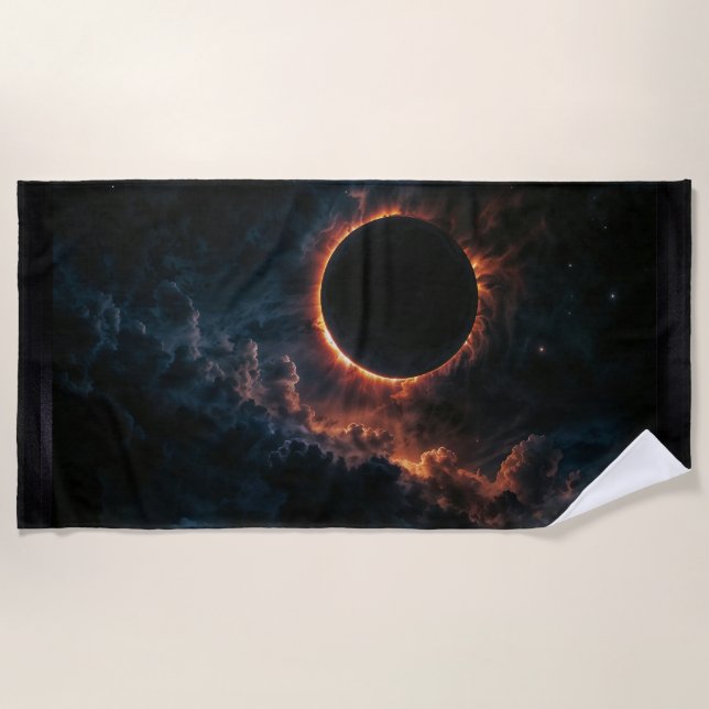 Serviette De Plage Éclipse solaire qui inspire Awe AI Art de Xzendor7 (Devant)