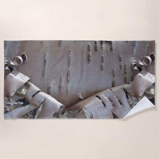 Serviette De Plage Écorce de bouleau frisé Arbre rustique (Devant)