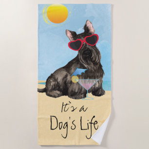Serviette De Plage Écossais Terrier d'été