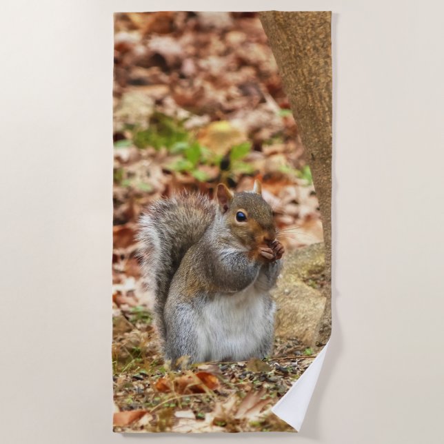 Serviette De Plage Écureuil affamé (Devant)