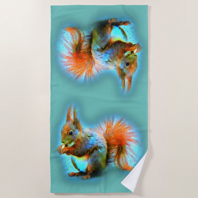 Serviette De Plage Écureuil de style moderne - mignon (Devant)