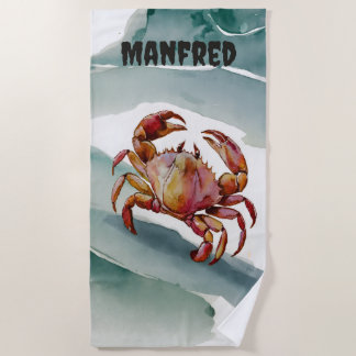 Serviette De Plage Editable Crab