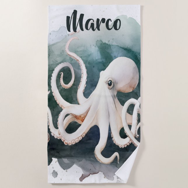 Serviette De Plage Editable Octopus (Devant)