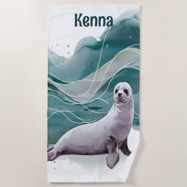 Serviette De Plage Editable Seal (Devant)