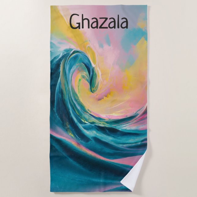 Serviette De Plage Editable Wave (Devant)