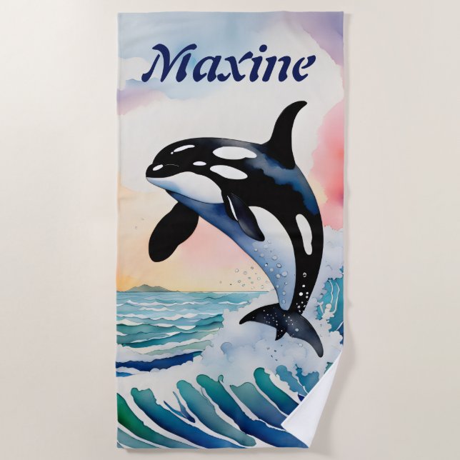 Serviette De Plage Editable Whale (Devant)