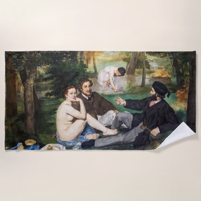 Serviette De Plage Edouard Manet - Le déjeuner sur l'herbe (Devant)