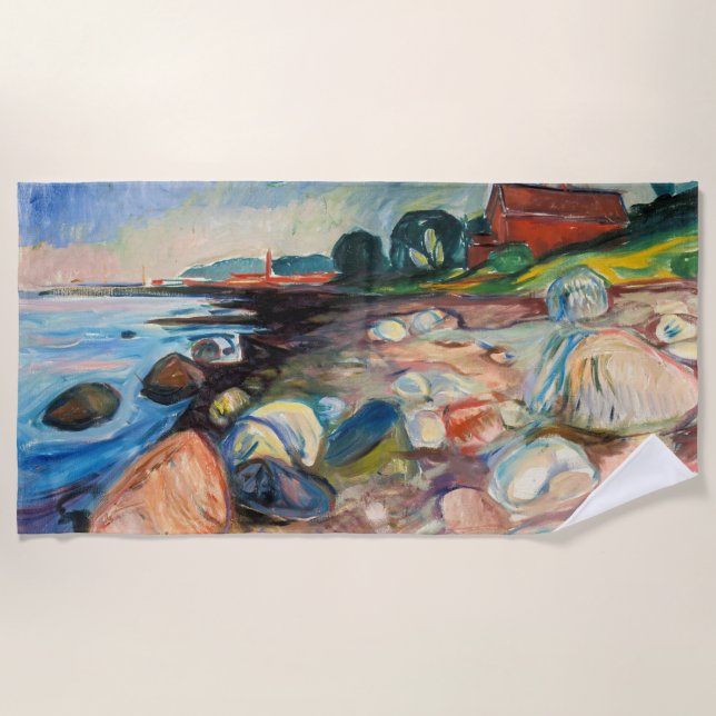 Serviette De Plage Edvard Munch - Rive avec Maison Rouge (Devant)