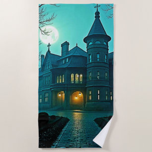 Serviette De Plage Eerie Victorian Mansion Lune