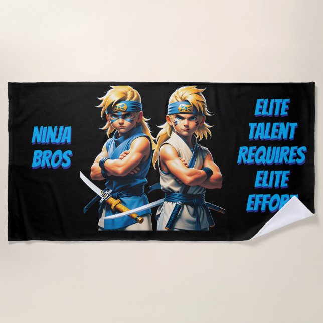 Serviette De Plage Effort Élitaire des Frères Ninja  (Devant)