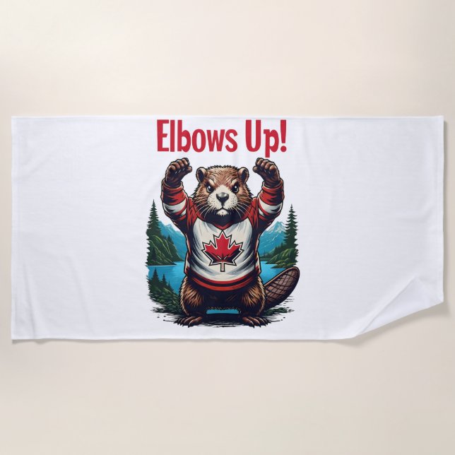Serviette De Plage Elbows Up Canada (Devant)