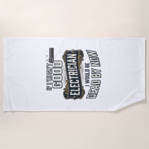 Serviette De Plage Électricien drôle citation de gravure vintage conc