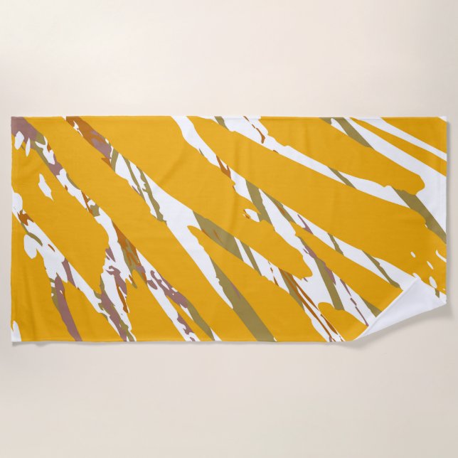 Serviette De Plage Élégance de pinceau d'or (Devant)