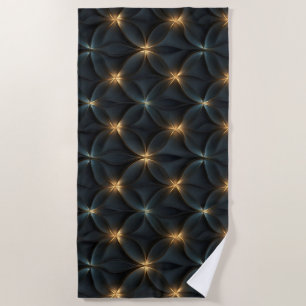 Serviette De Plage Élégant Motif Abstrait avec lumière dorée