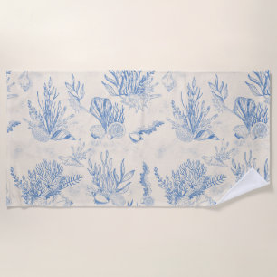 Serviette De Plage Elégant océane bleu toile