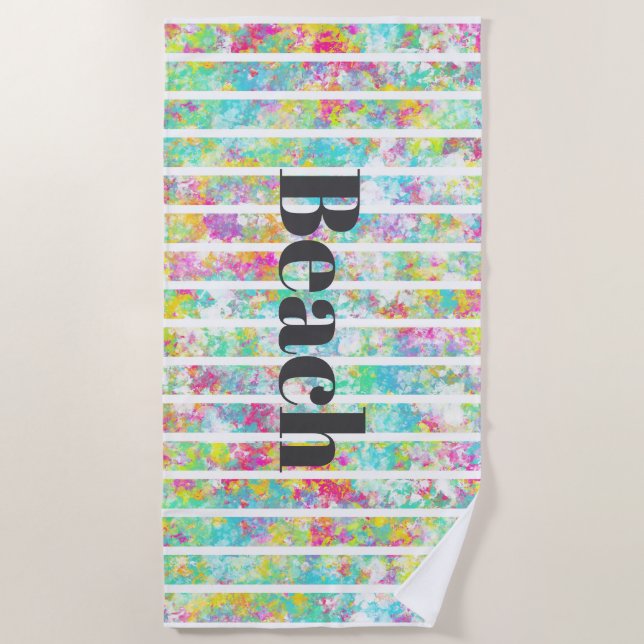 Serviette De Plage Élégant texte moderne sur aquarelle articulaire pe (Devant)