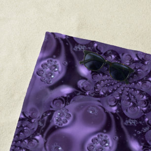 Serviette De Plage Élégante étincelle Royale Purple Liquide