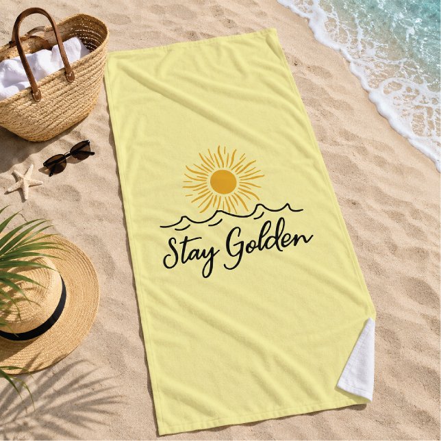 Serviette de plage ElegaStay Golden – Douce, Éléga (Créateur téléchargé)