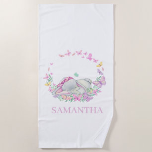 Serviette De Plage Eléphant PINK BETTERFLY Beach Towne