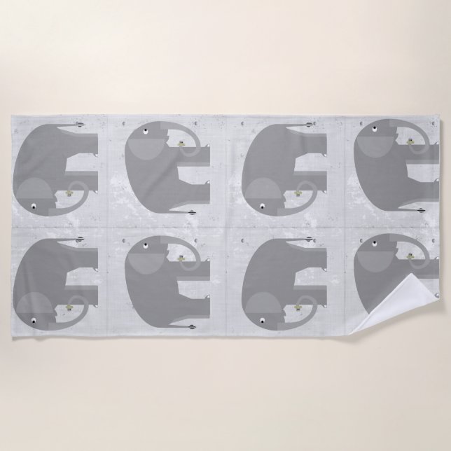 Serviette De Plage Eléphants Beach Towel (Devant)