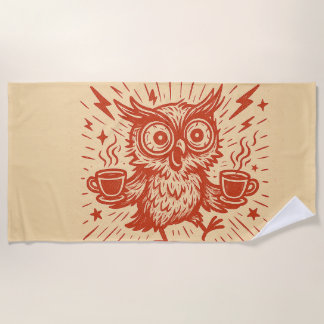 Serviette De Plage Élevé à la caféine et aux émotions