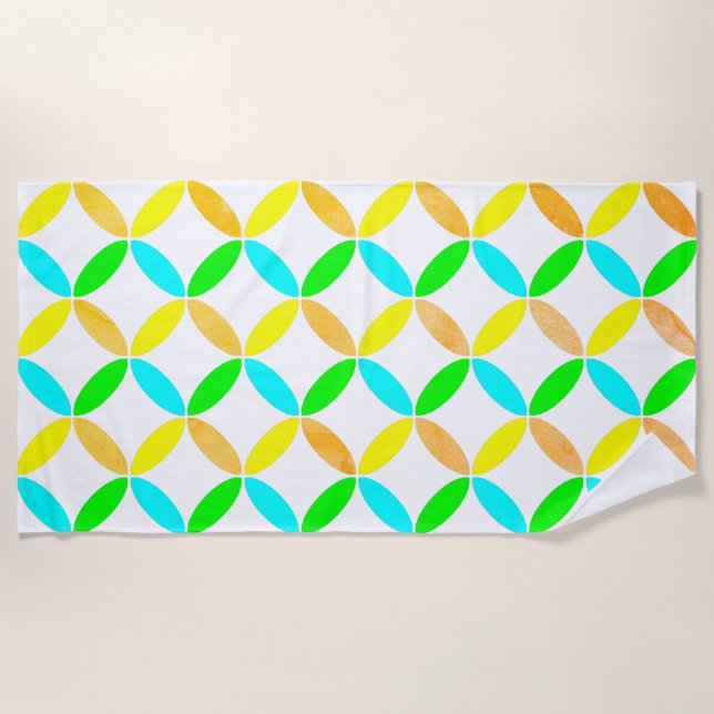 Serviette De Plage Ellipse Motif Art Abstrait (Devant)