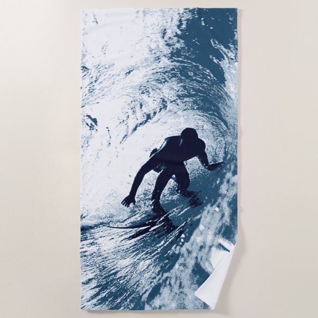 Serviette De Plage Embarquement Trybe Tube, Hawaiian Surfer (Devant)