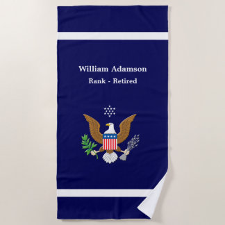 Serviette De Plage Emblème de la défense militaire américaine - perso