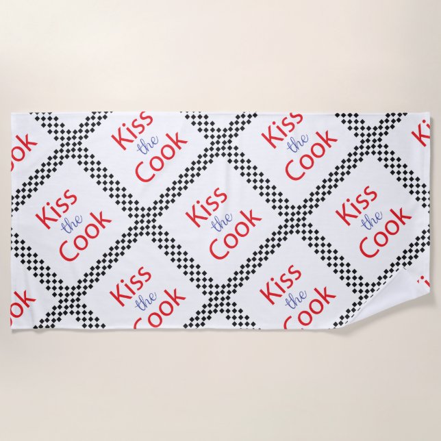 Serviette De Plage Embrasse Le Cuisinier (Devant)