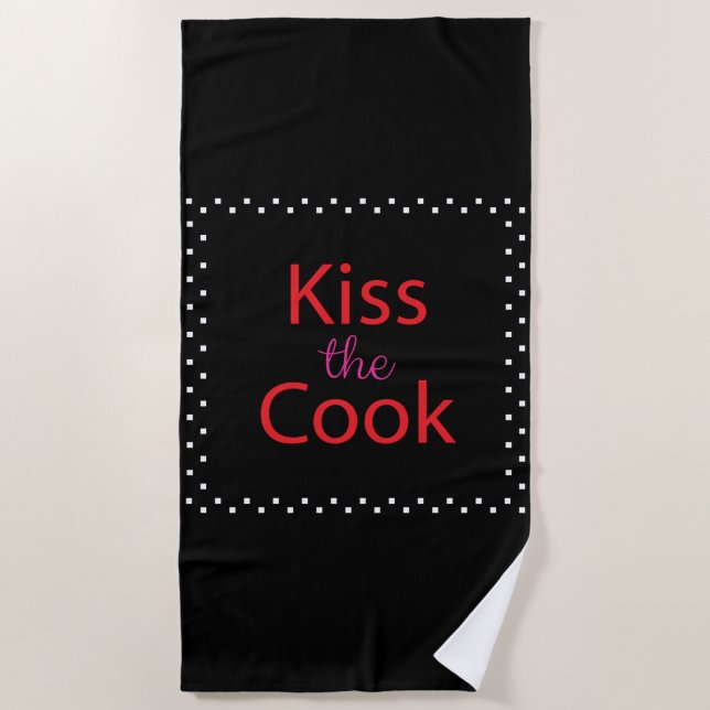 Serviette De Plage Embrasse Le Cuisinier (Devant)