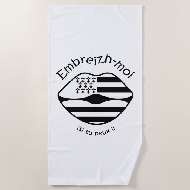 Serviette De Plage Embreizh-moi (écrits en noir) (Devant)