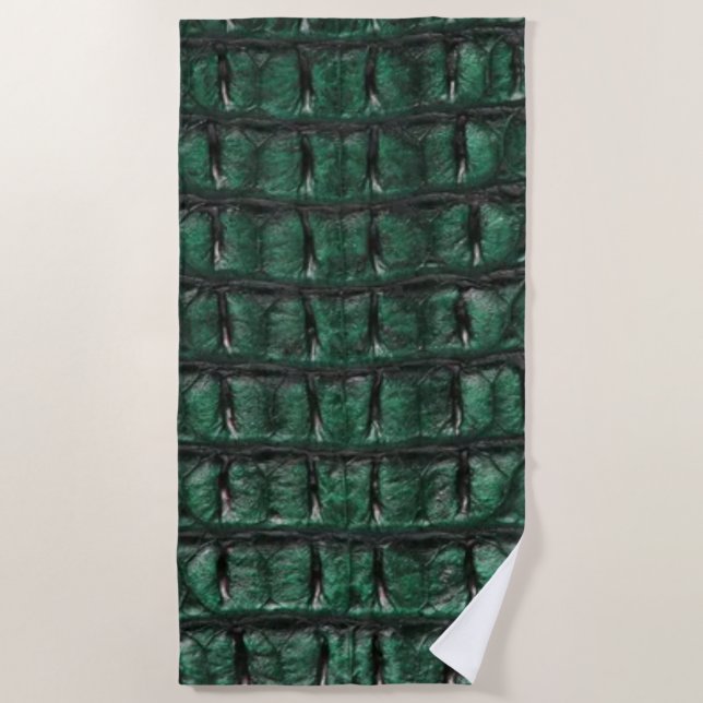 Serviette De Plage Emerald Crocodile Leather Luxury Exotic  Skin (Devant)