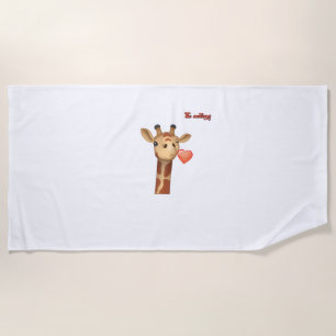 Serviette De Plage émoticône éjaculation coeur embrasser visage giraf