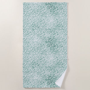 Serviette De Plage Empreinte de léopard blanc à la menthe