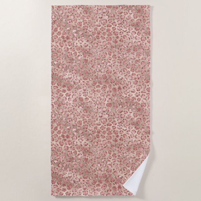 Serviette De Plage Empreinte de léopard de Parties scintillant doré r (Devant)