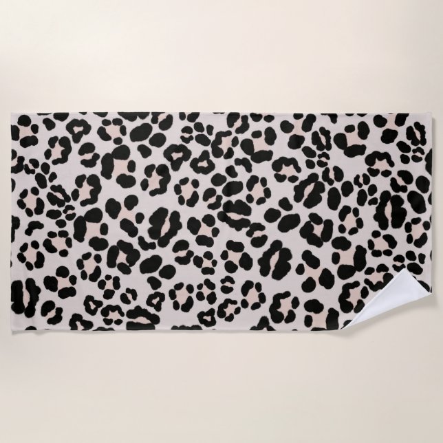 Serviette De Plage Empreinte de léopard Glam #1 - paysage #motif #déc (Devant)