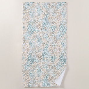 Serviette De Plage Empreinte de léopard Gold turquoise