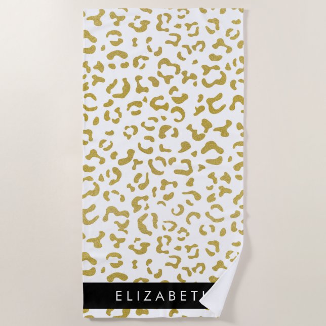 Serviette De Plage Empreinte de léopard, Leopard d'or, Parties scinti (Devant)