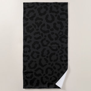 Serviette De Plage Empreinte de léopard noir minimal moderne