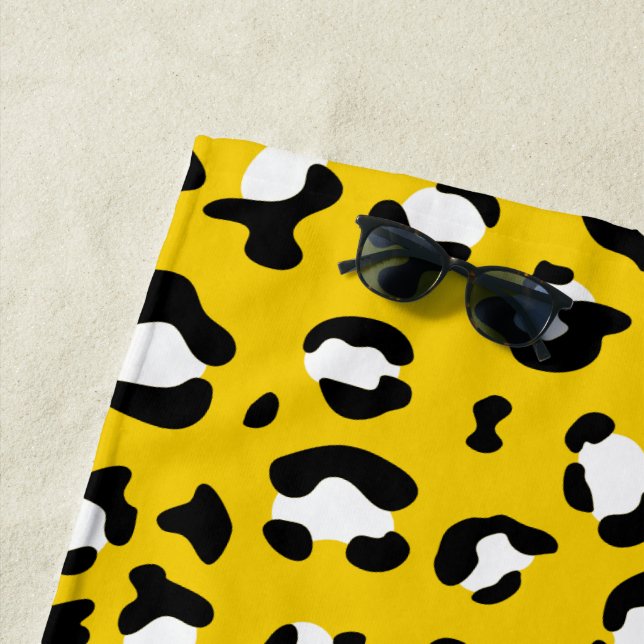 Serviette De Plage Empreinte de léopard, Spots de léopard, Leopard Ja (En situation)