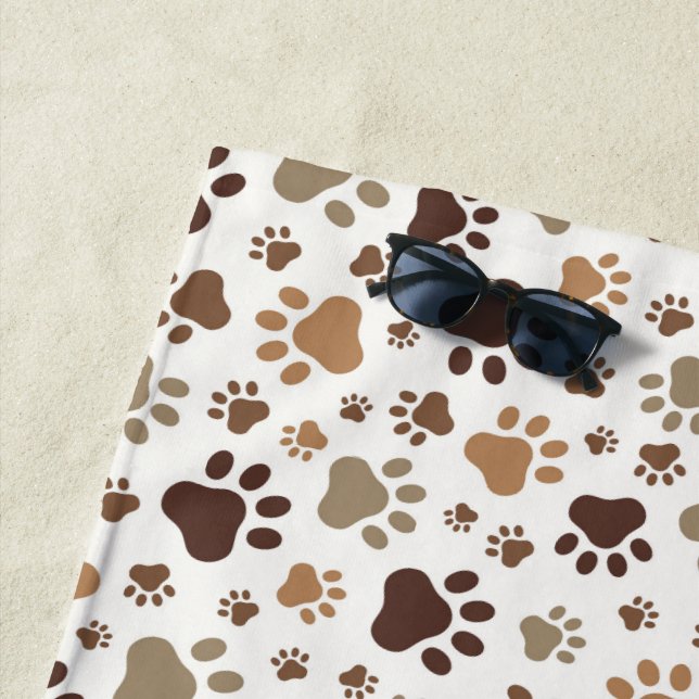 Serviette De Plage Empreintes de pattes  (En situation)